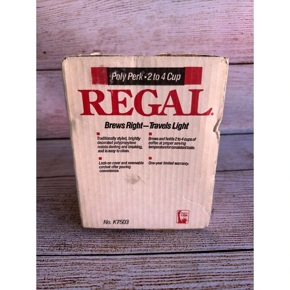 New Regal Poly Perk Electric Percolator 2-4 Cup Coffee